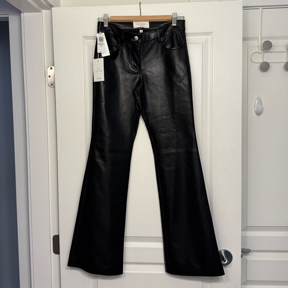 Melina Low Rise Flare Leather Pants